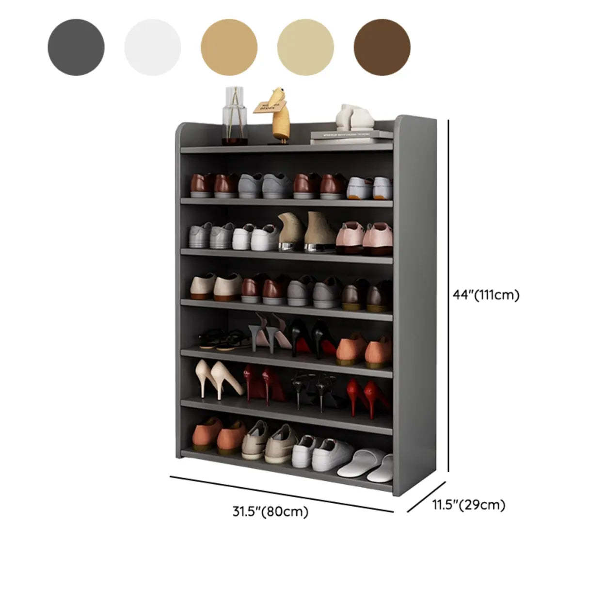 Lighom modern tall shoe wood shoe storage