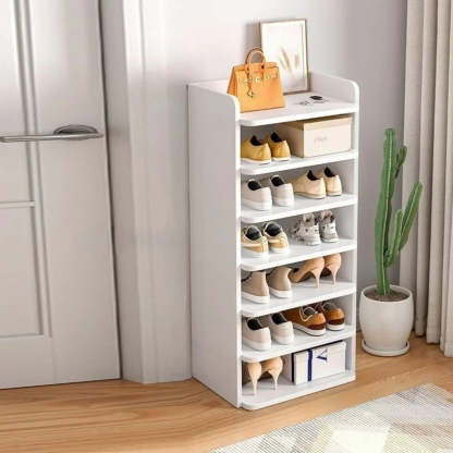 Tall Wood Entryway Shoe Rack — Red Sandalwood