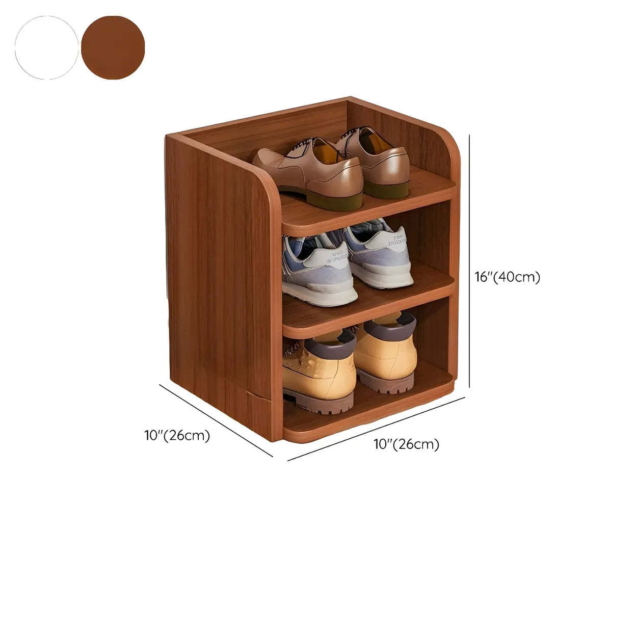 Tall Wood Entryway Shoe Rack