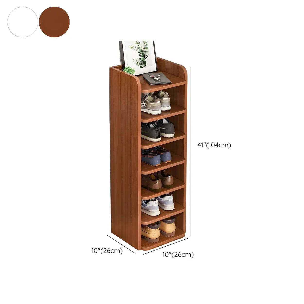 Tall Wood Entryway Shoe Rack