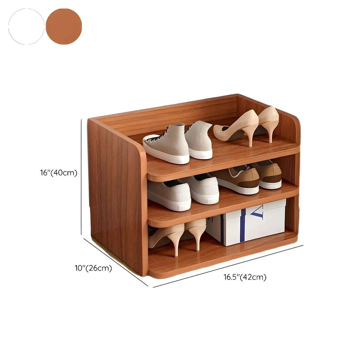 Tall Wood Entryway Shoe Rack