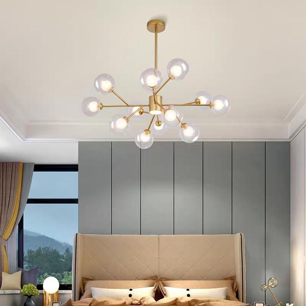 9 Lights Glass LED Modern Chandeliers Ceiling Lights Pendant Light-Lighom