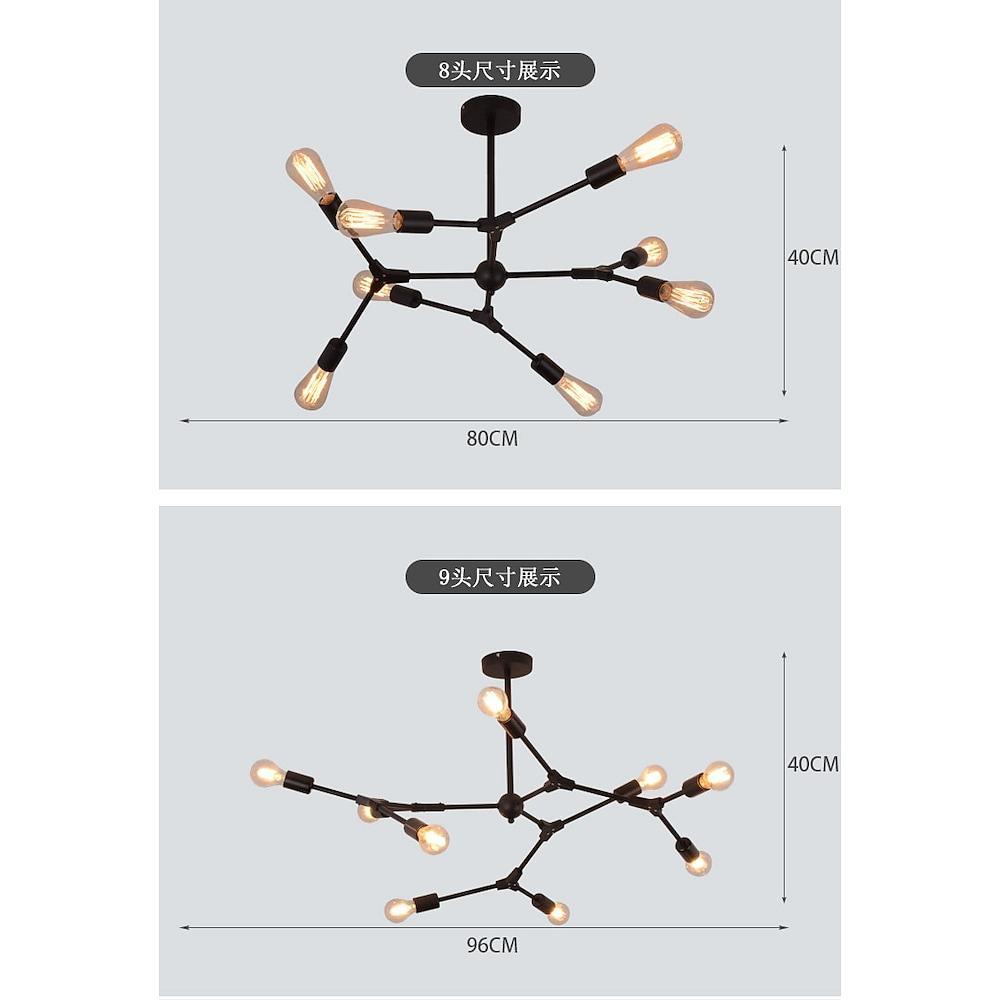 9-light LED Irregular Design Metal Nordic Chandeliers Pendant Lights-Lighom