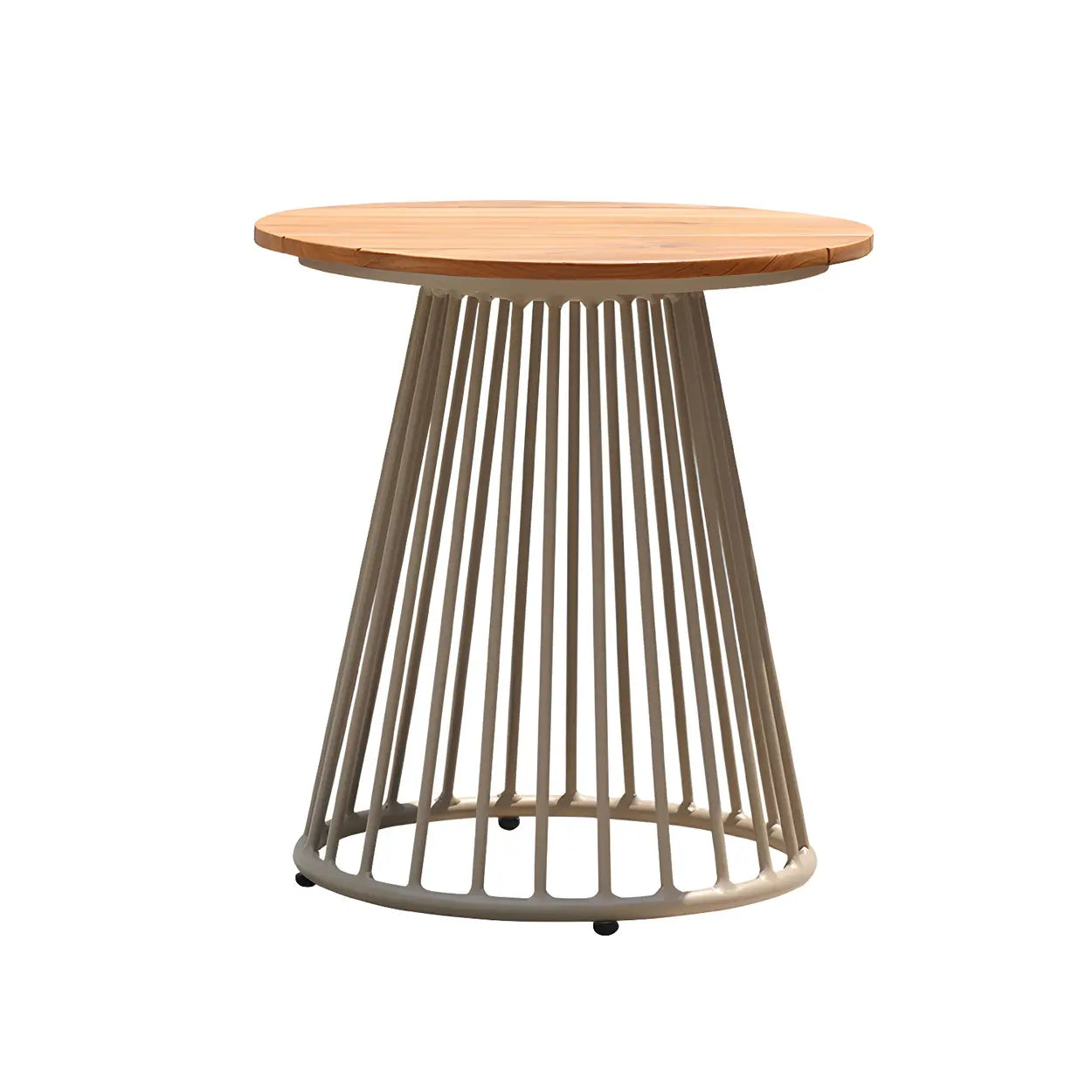 Teak Round Top Aluminum Outdoor Coffee Table