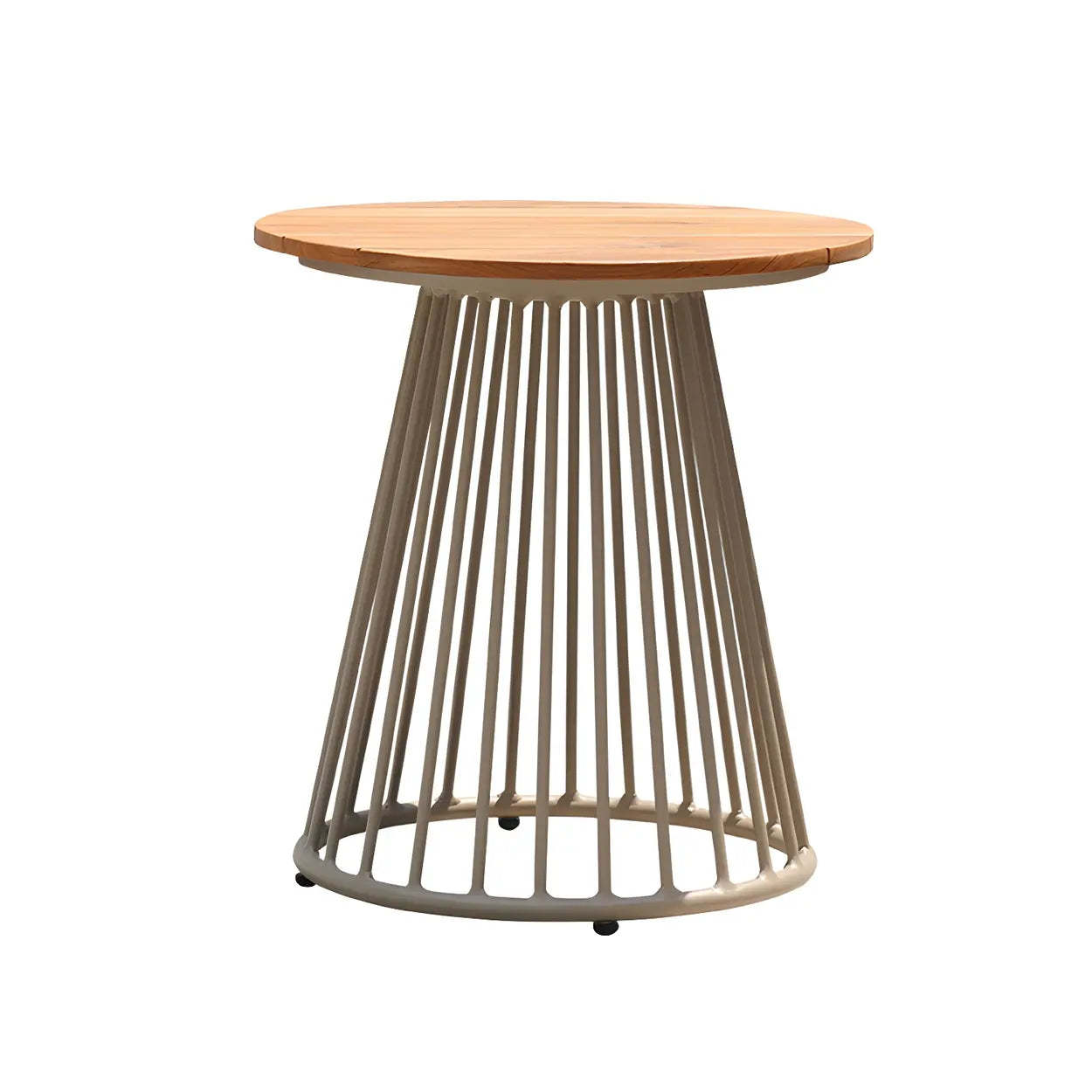 Teak Round Top Aluminum Outdoor Coffee Table