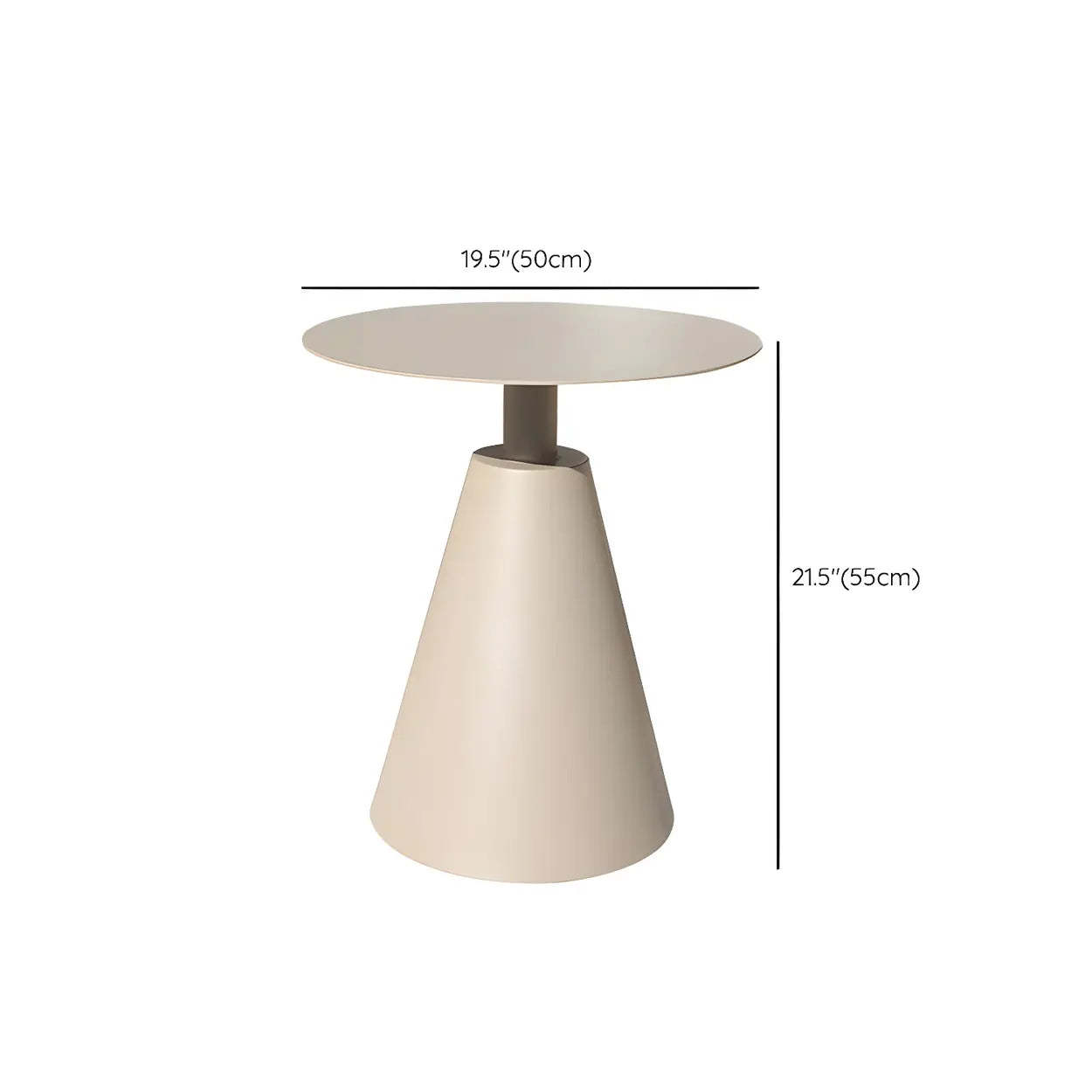Teak Round Top Aluminum Outdoor Coffee Table