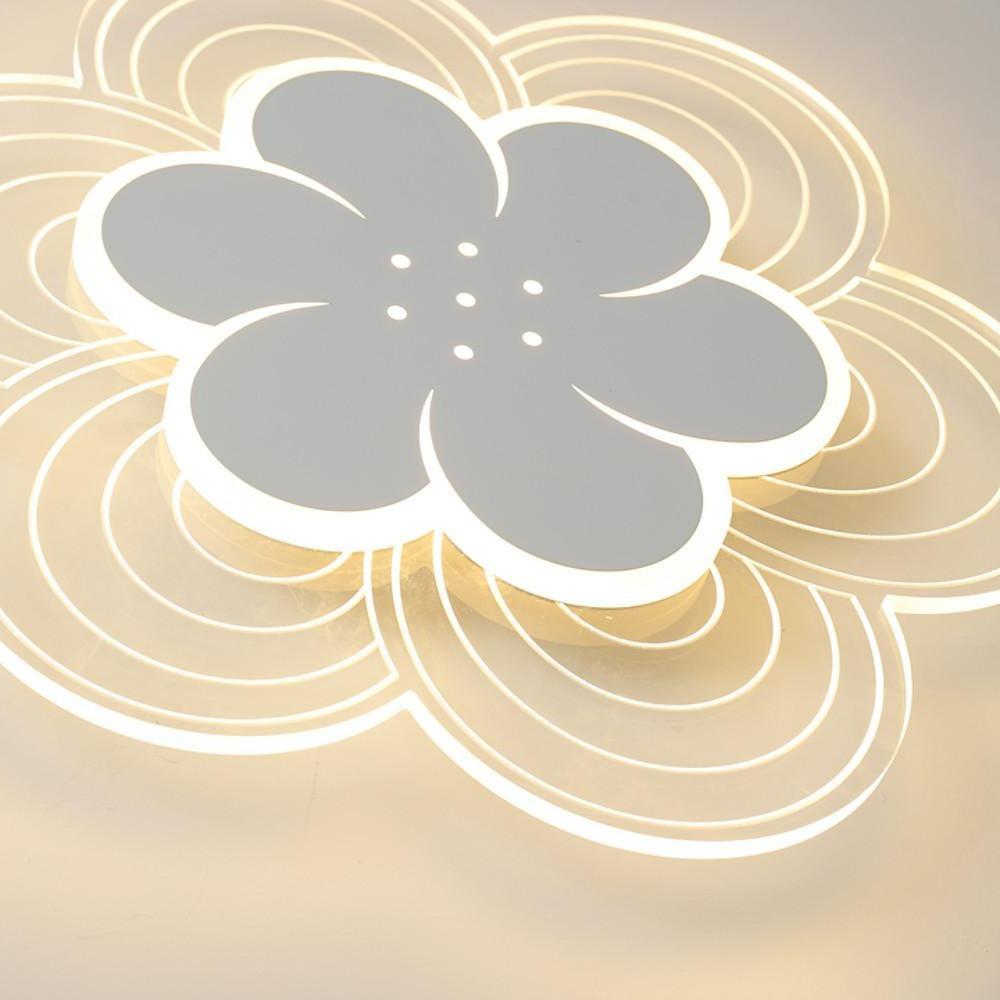 Flower Shapes Dimmable LED White Modern Ceiling Lights Flush Mount Lighting-Lighom