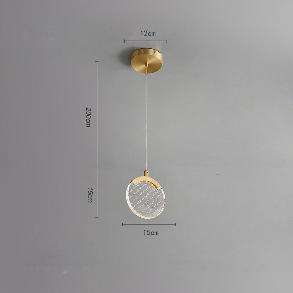 Artistic Circular Acrylic Copper LED Nordic Pendant Lighting Hanging Lamp-Lighom