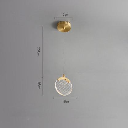 Artistic Circular Acrylic Copper LED Nordic Pendant Lighting Hanging Lamp-Lighom