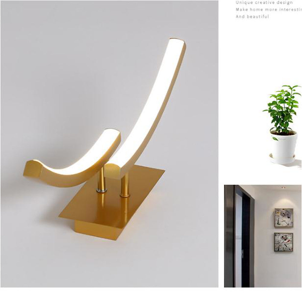 Modern arc black synthetic semi-flush mount light, Lighom — Warm White (3000K) / Brushed Gold