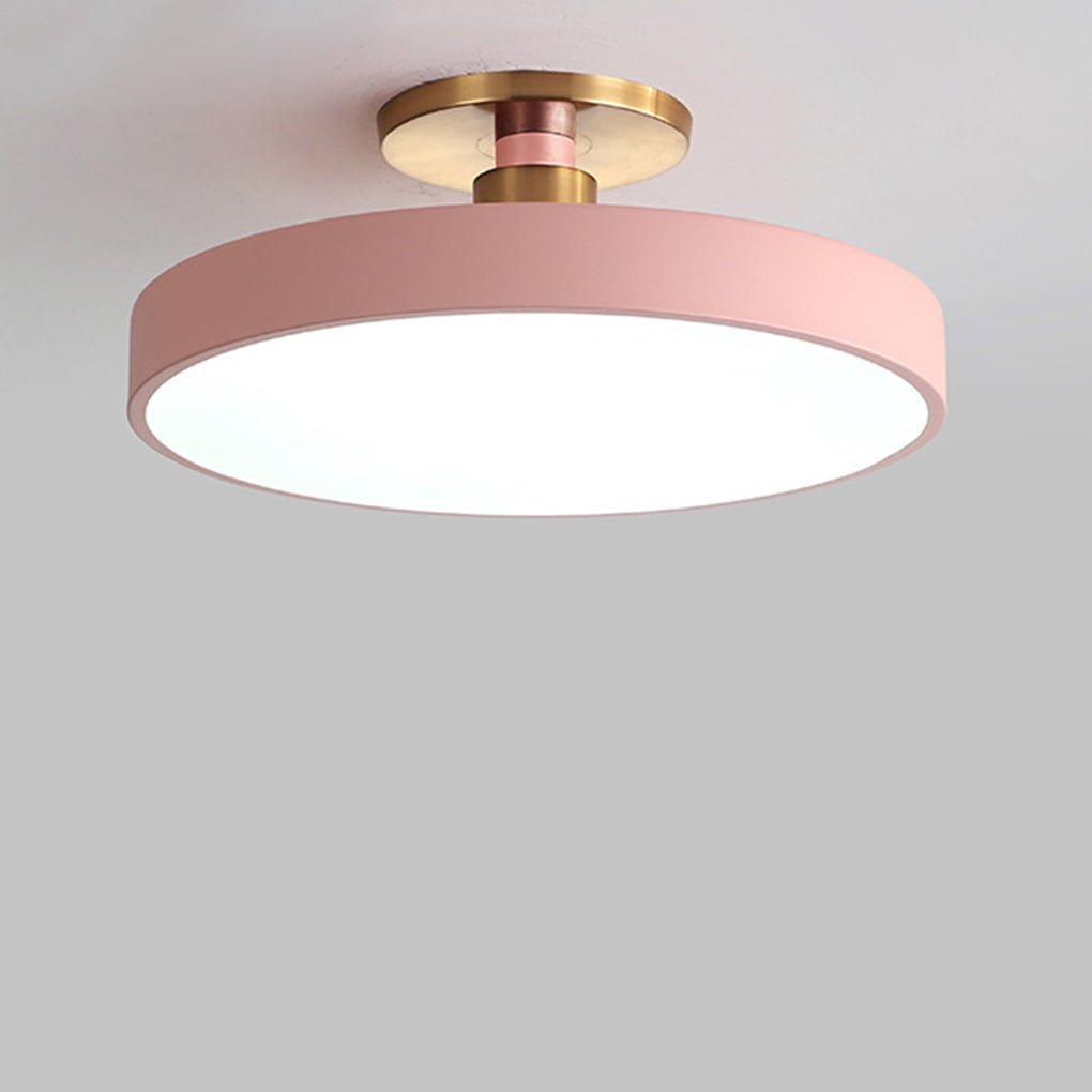 Thick Circular LED Modern Metal Flush Mount Light