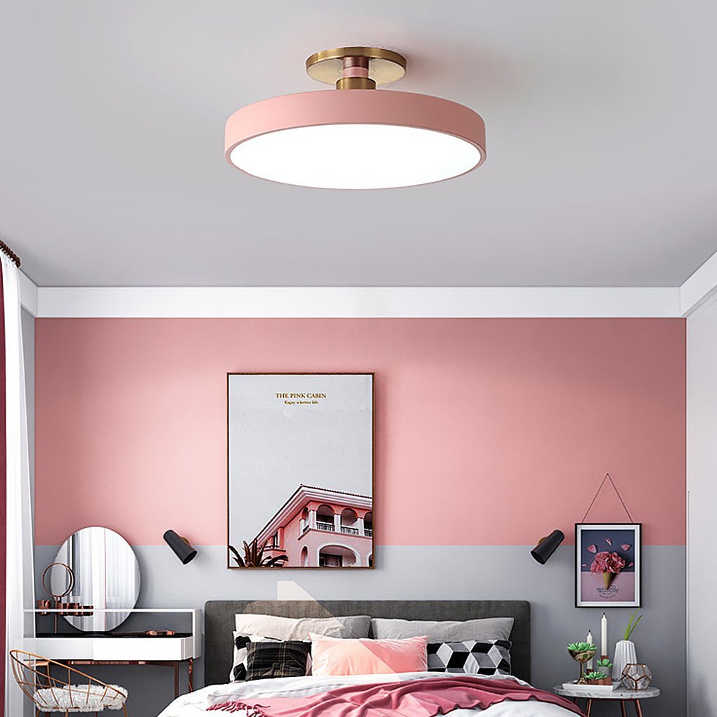 Thick Circular LED Modern Metal Flush Mount Light