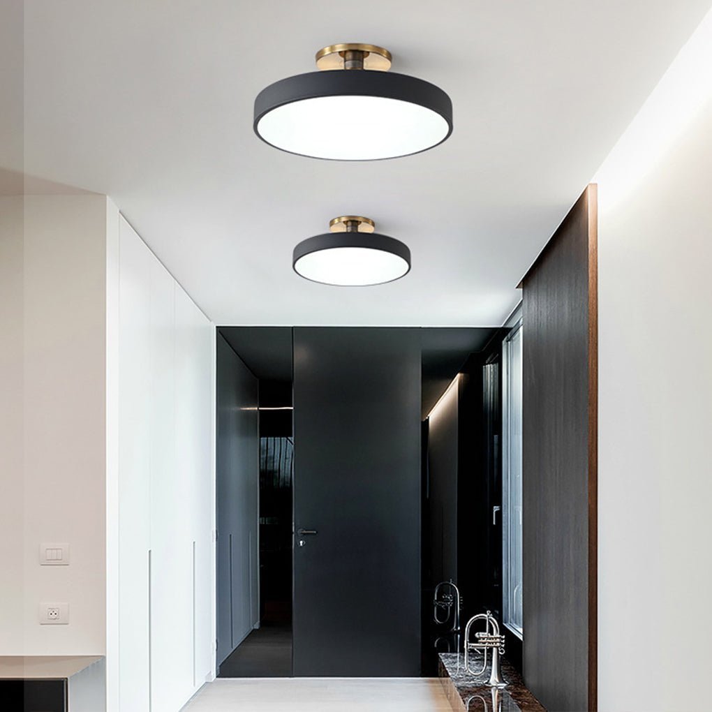 Thick Circular LED Modern Metal Flush Mount Light