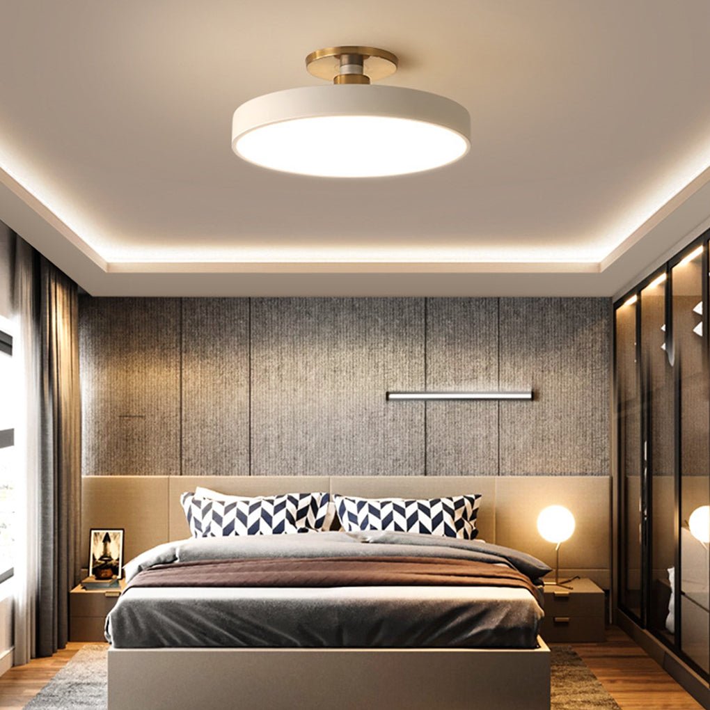 Thick Circular LED Modern Metal Flush Mount Light