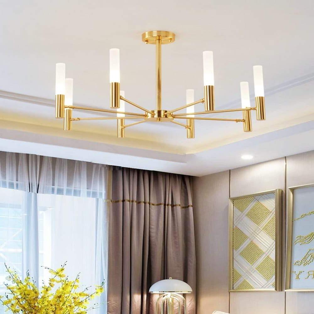 8-light LED Electroplated Modern Chandeliers Ceiling Light Hanging Lights-Lighom