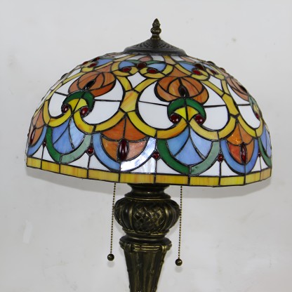 Tiffany Resin Glass Dome Hemispheric Flower Table Lamp