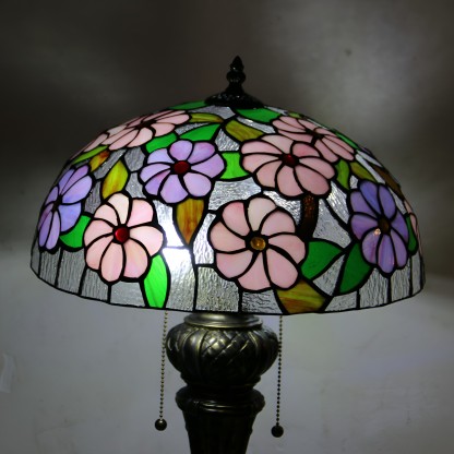 Tiffany Resin Glass Dome Hemispheric Flower Table Lamp