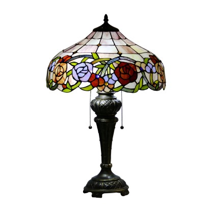 Tiffany Resin Glass Dome Hemispheric Flower Table Lamp
