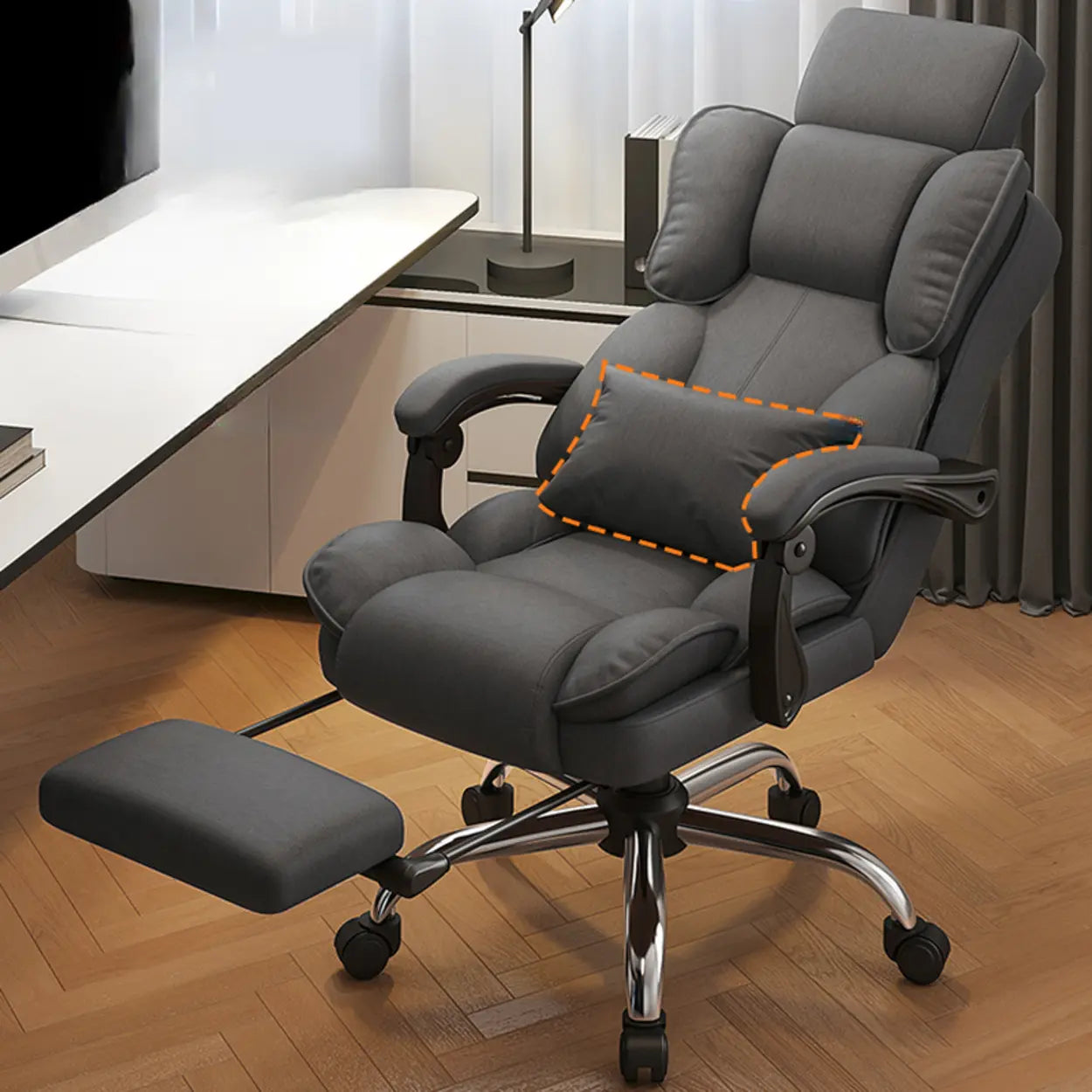Adjustable Ergonomic Brown Tilt Office Chair