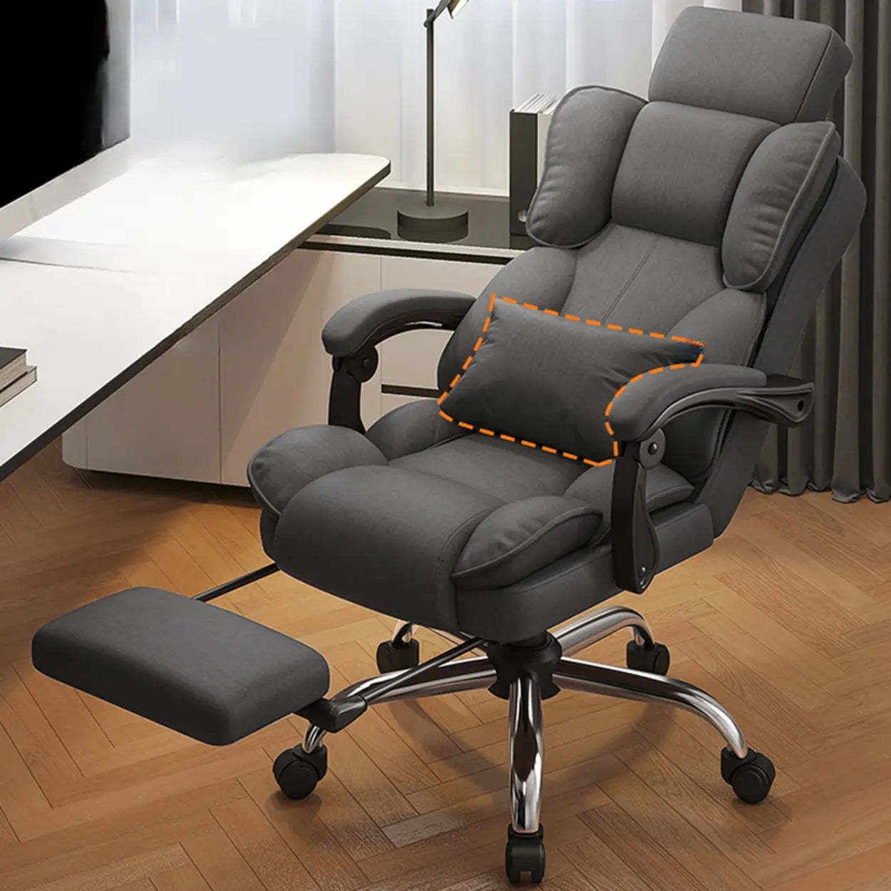 Adjustable Ergonomic Brown Tilt Office Chair