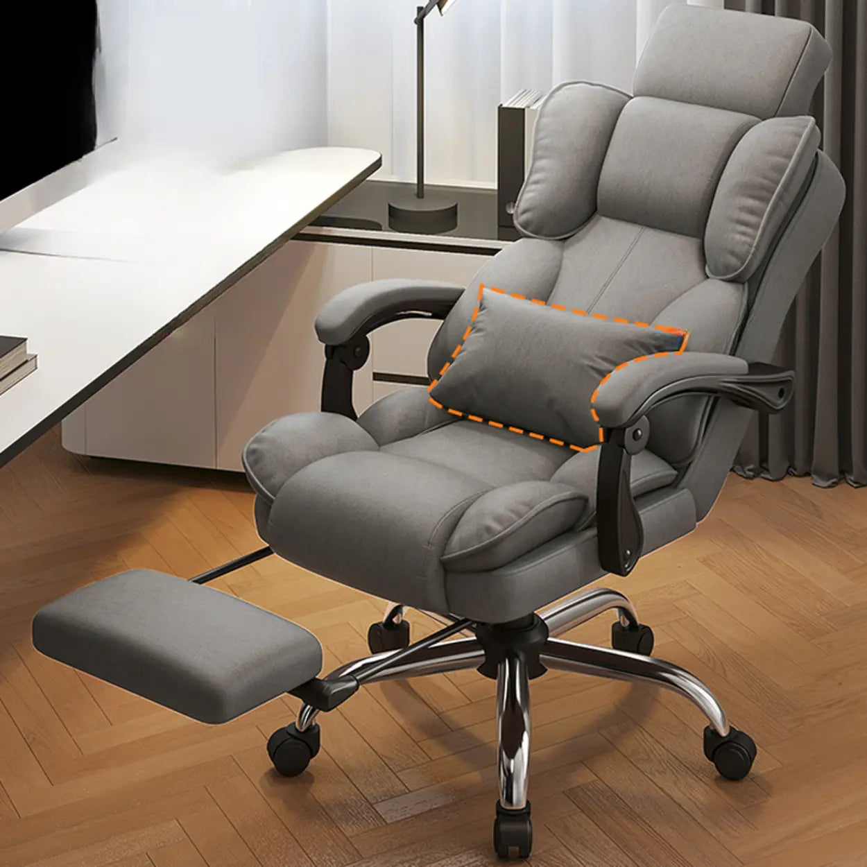 Adjustable Ergonomic Brown Tilt Office Chair