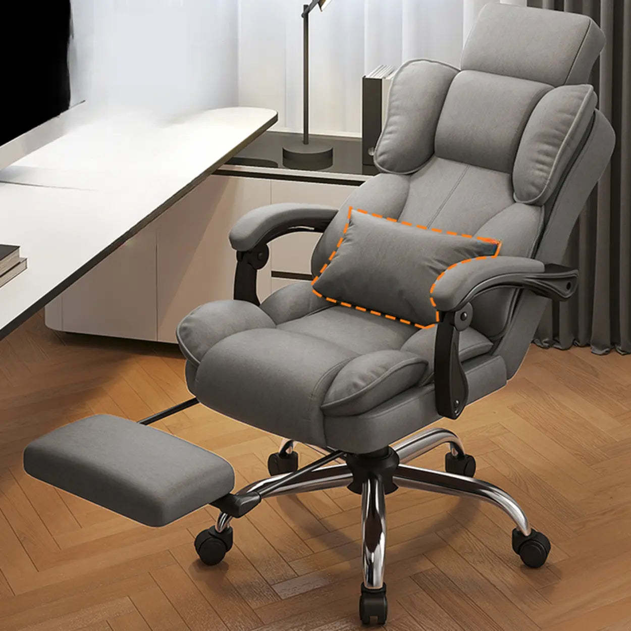 Adjustable Ergonomic Brown Tilt Office Chair