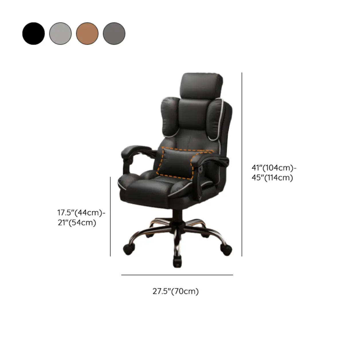 Adjustable Ergonomic Brown Tilt Office Chair