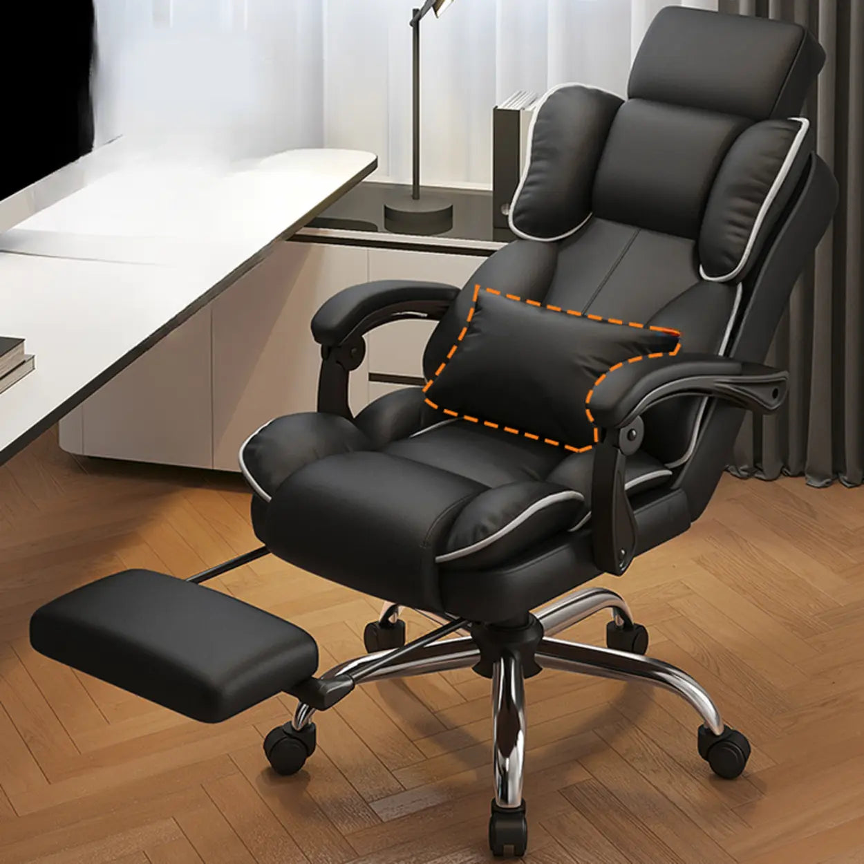 Adjustable Ergonomic Brown Tilt Office Chair
