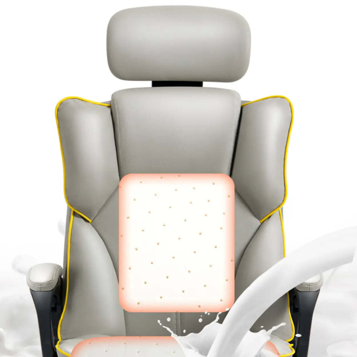 Tilt Lumbar-Support Leather Adjustable Swivel Office Chair — Pink / With Footrest / Sponge