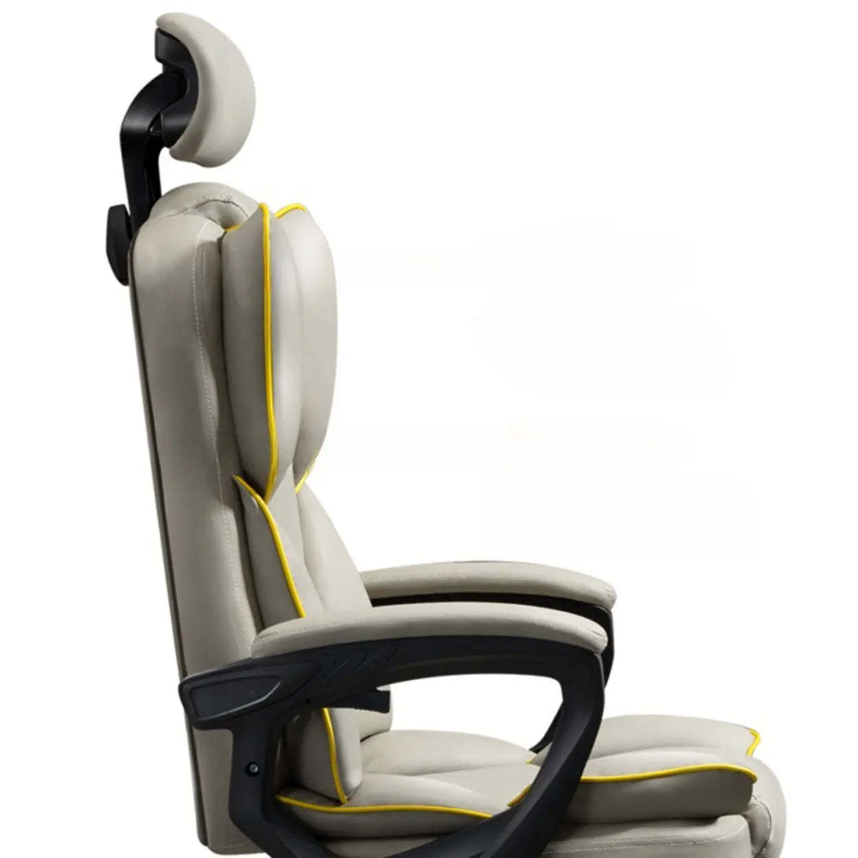 Tilt Lumbar-Support Leather Adjustable Swivel Office Chair