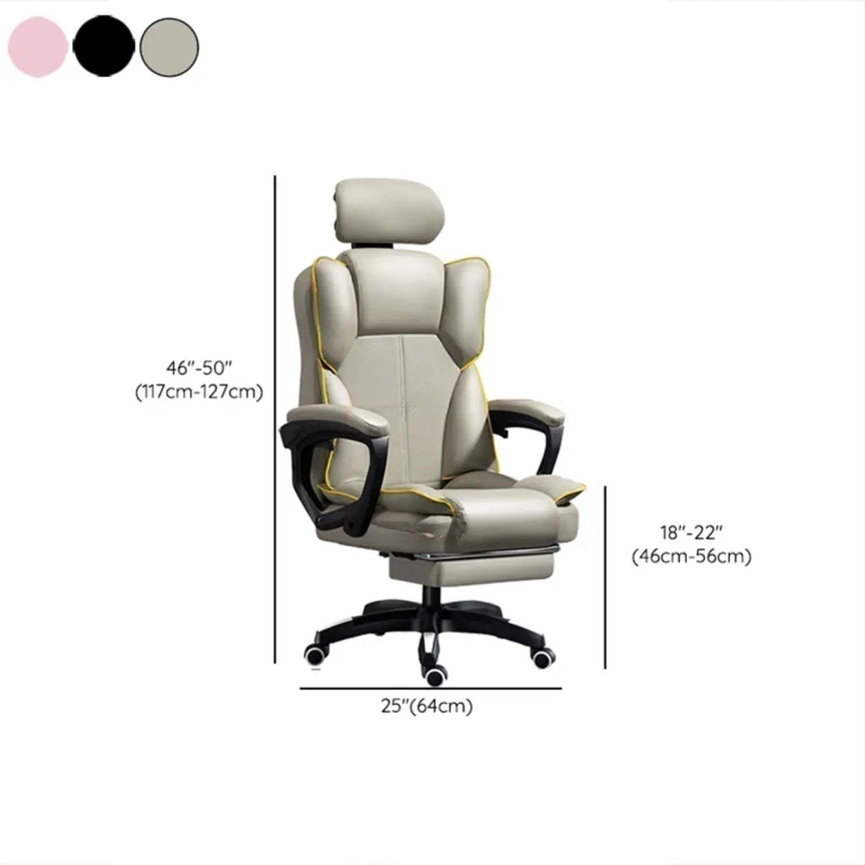 Tilt Lumbar-Support Leather Adjustable Swivel Office Chair