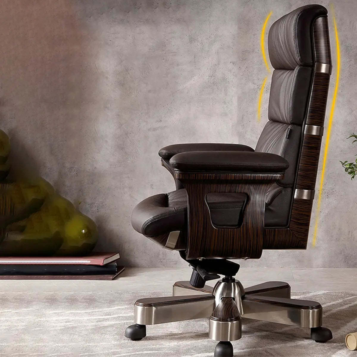Tilt Swivel Leather Office Chair with Headrest