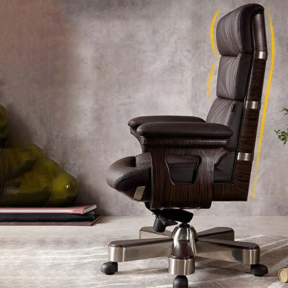Tilt Swivel Leather Office Chair with Headrest