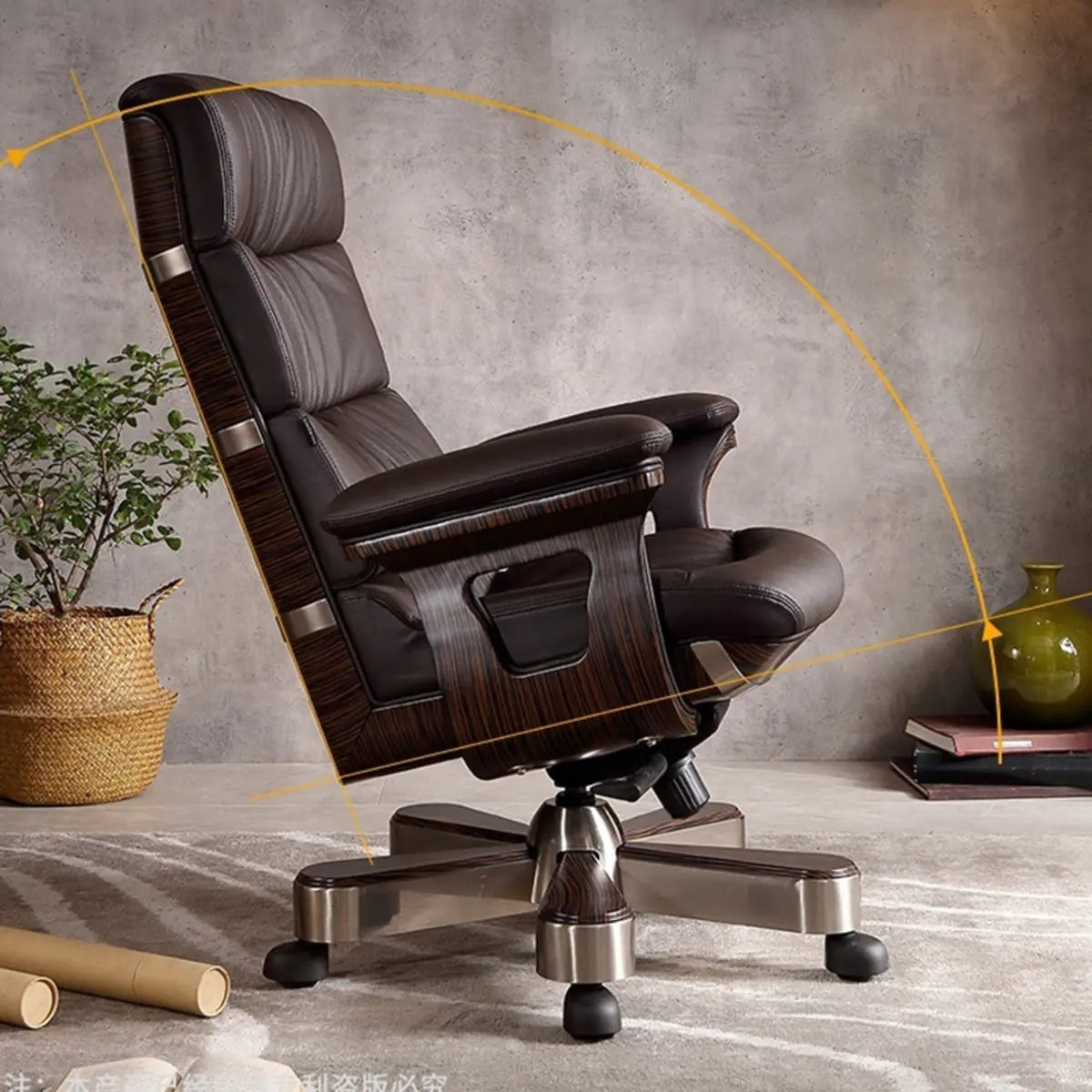 Tilt Swivel Leather Office Chair with Headrest