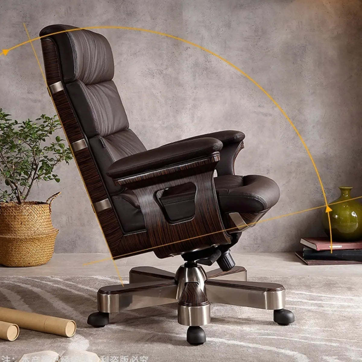 Tilt Swivel Leather Office Chair with Headrest