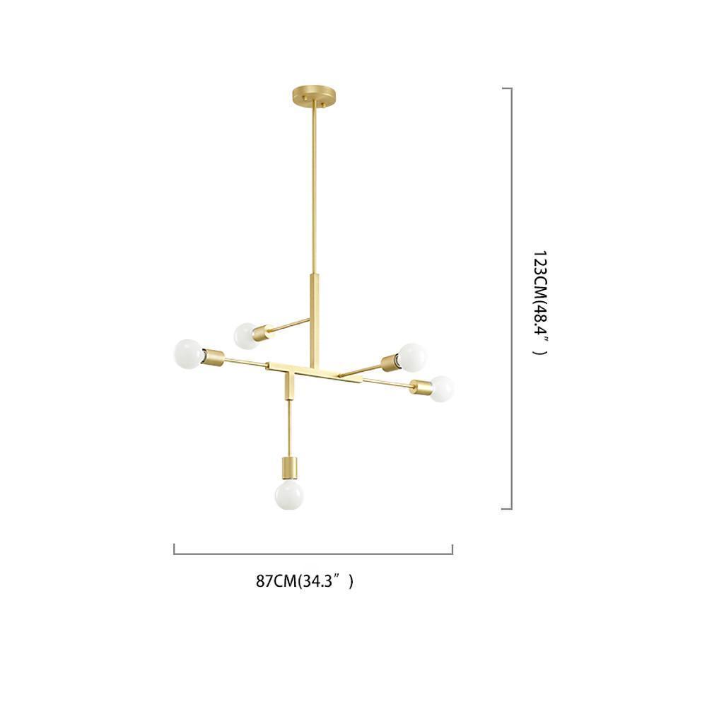 5-light LED Artistic Glass Metal Modern Sputnik Chandelier Ceiling Lights-Lighom