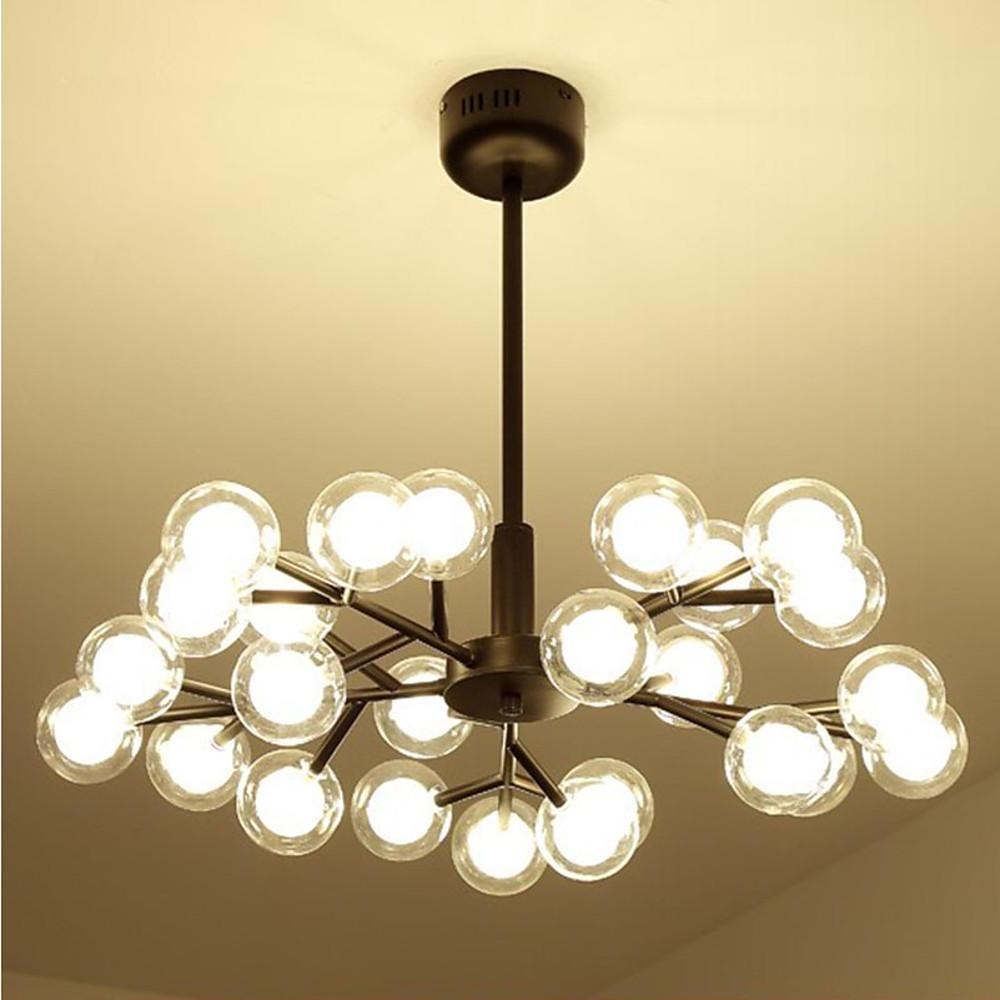25 Lights LED Cluster Glass Bubble Sputnik Chandelier Hanging Ceiling Lights-Lighom