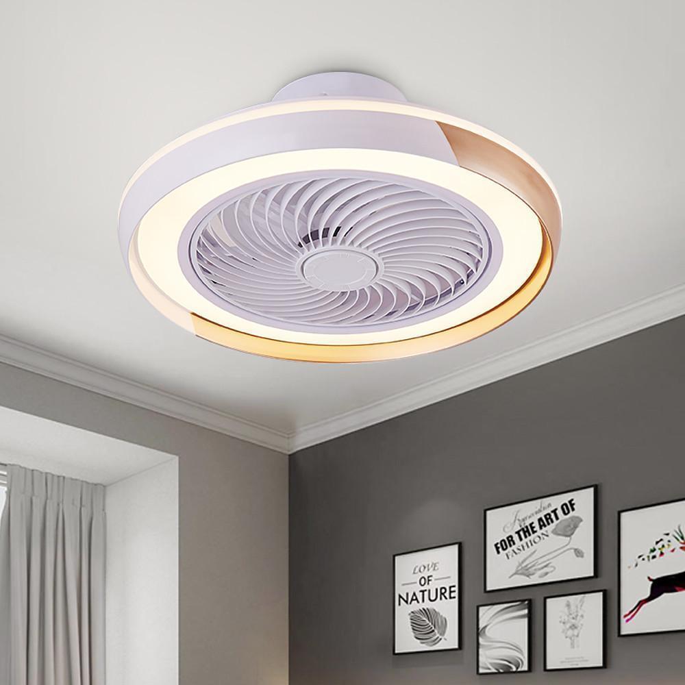 White Bladeless LED Ceiling Fan