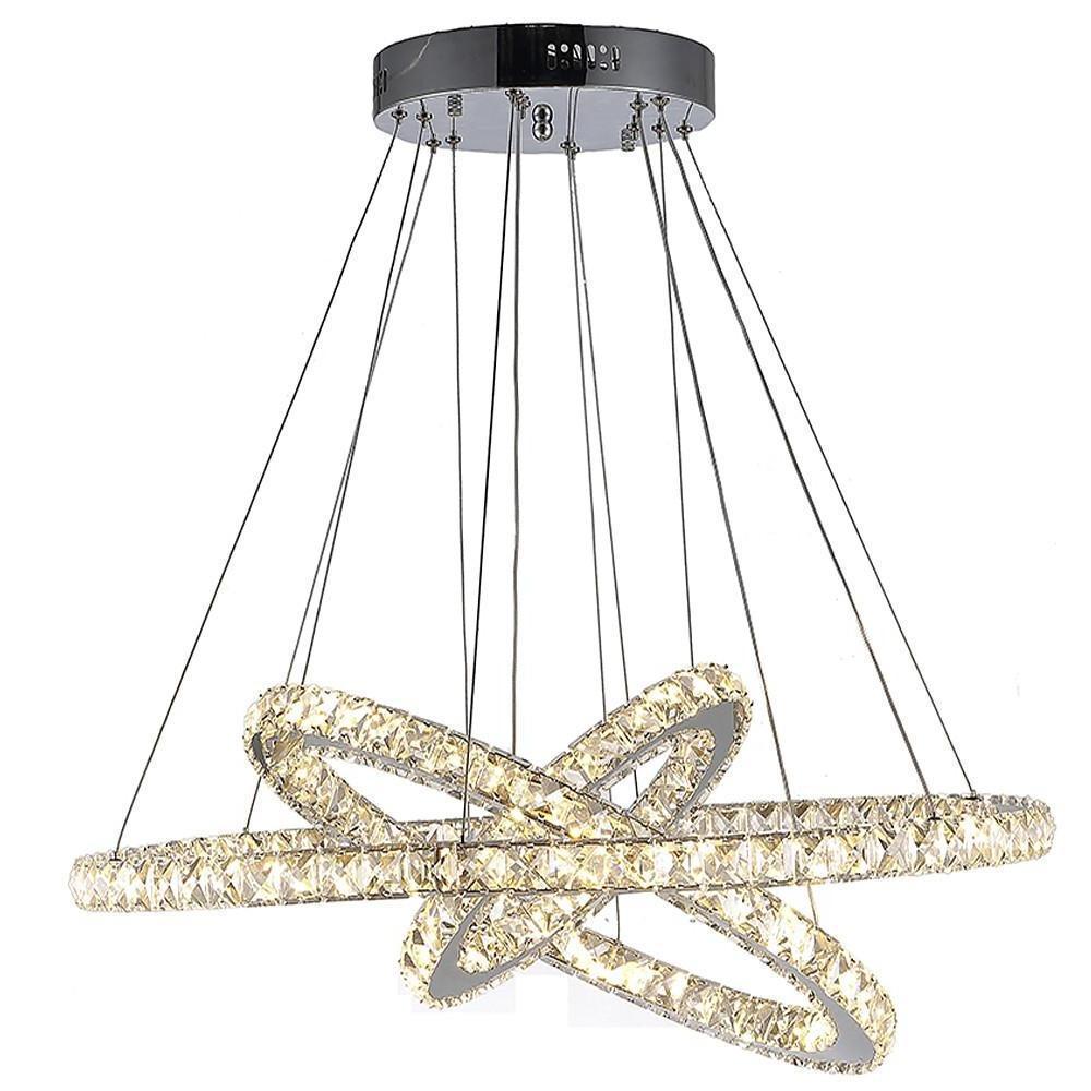 Interwoven Geometrical Circle Crystal Chandeliers for Living Room-Lighom