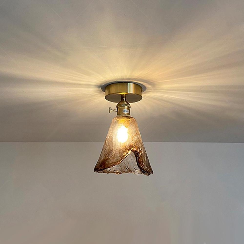 Creative Glass Lantern LED Electroplated Modern Pendant Light Ceiling Lights-Lighom