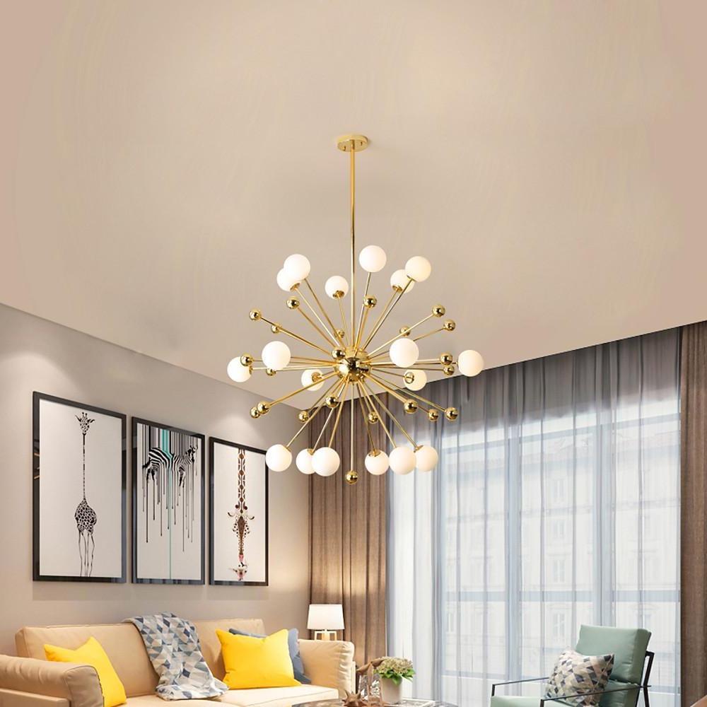 Nordic Globe Sputnik Modern Gold Chandelier, 18-Bulb