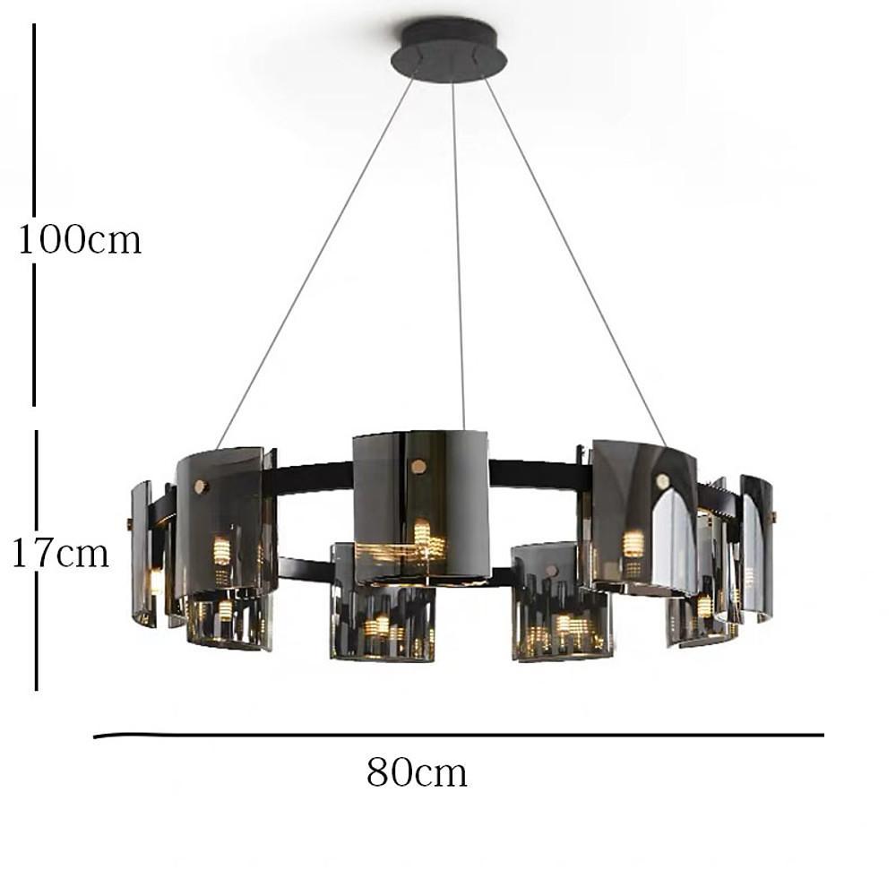 Circular LED Electroplated Metal Acrylic Modern Chandeliers Pendant Light-Lighom