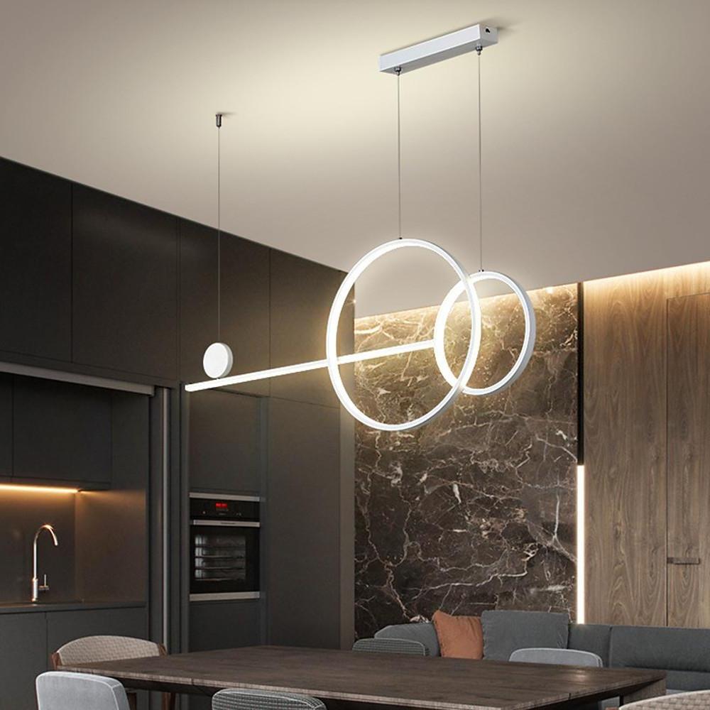 Large Small Circle With Linear Pendant Lighting Modern LED Kitchen Lighting-Lighom