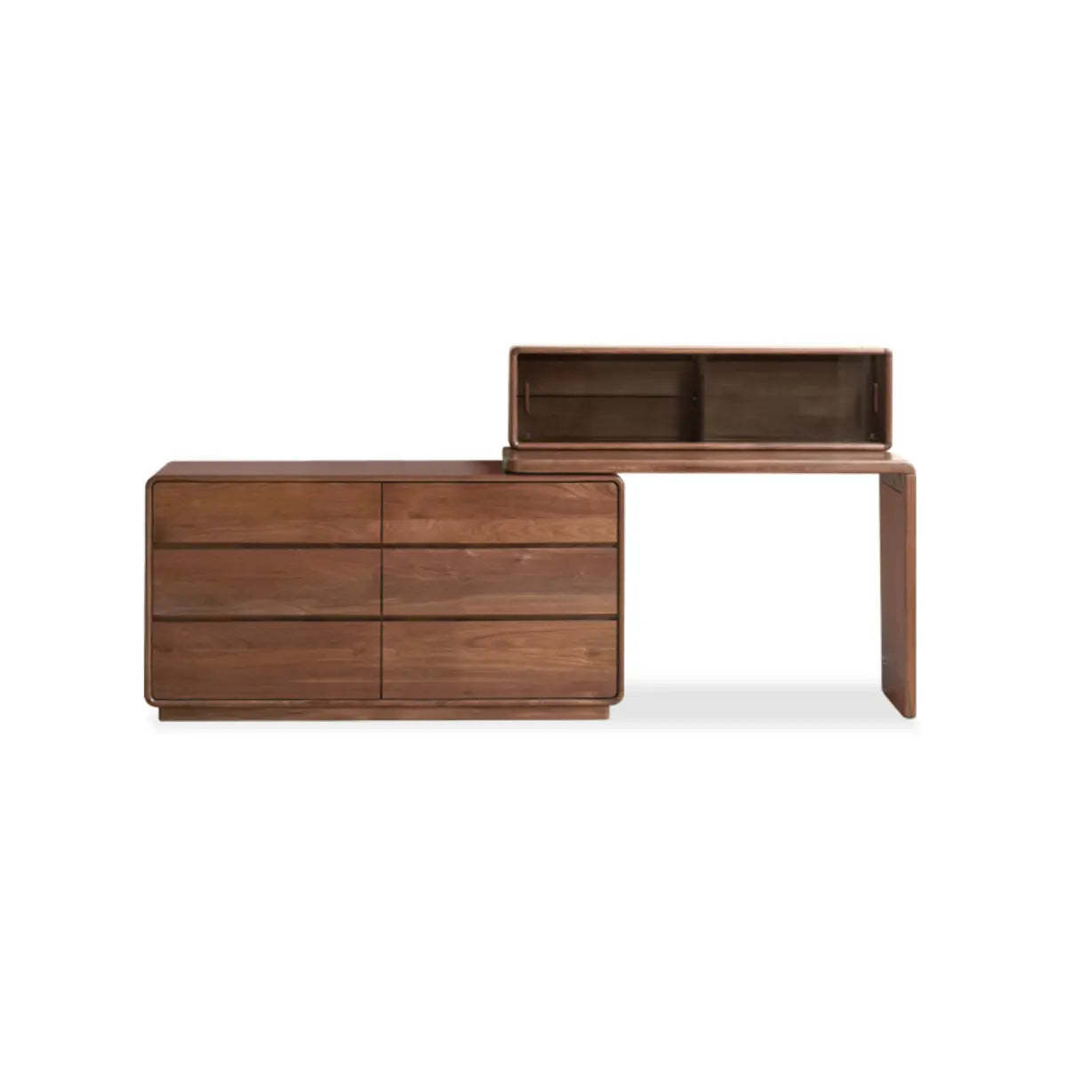 Traditional Natural Wood Drawer Makeup Vanity — Right