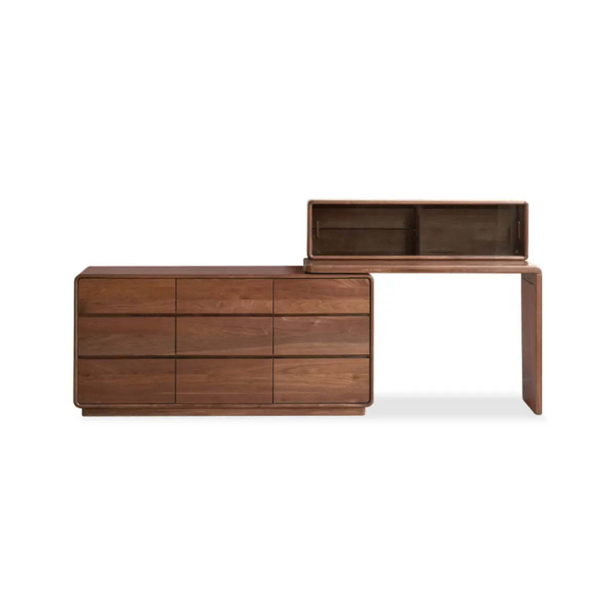 Traditional Natural Wood Drawer Makeup Vanity — Right