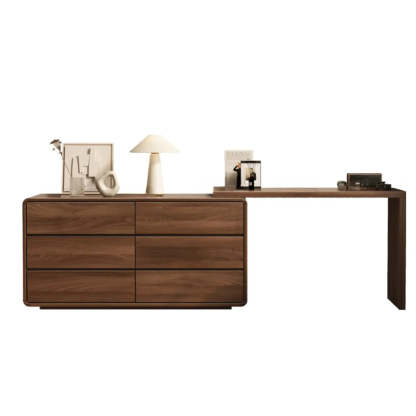 Traditional Brown Wood Drawer Vanity Set with Mirror