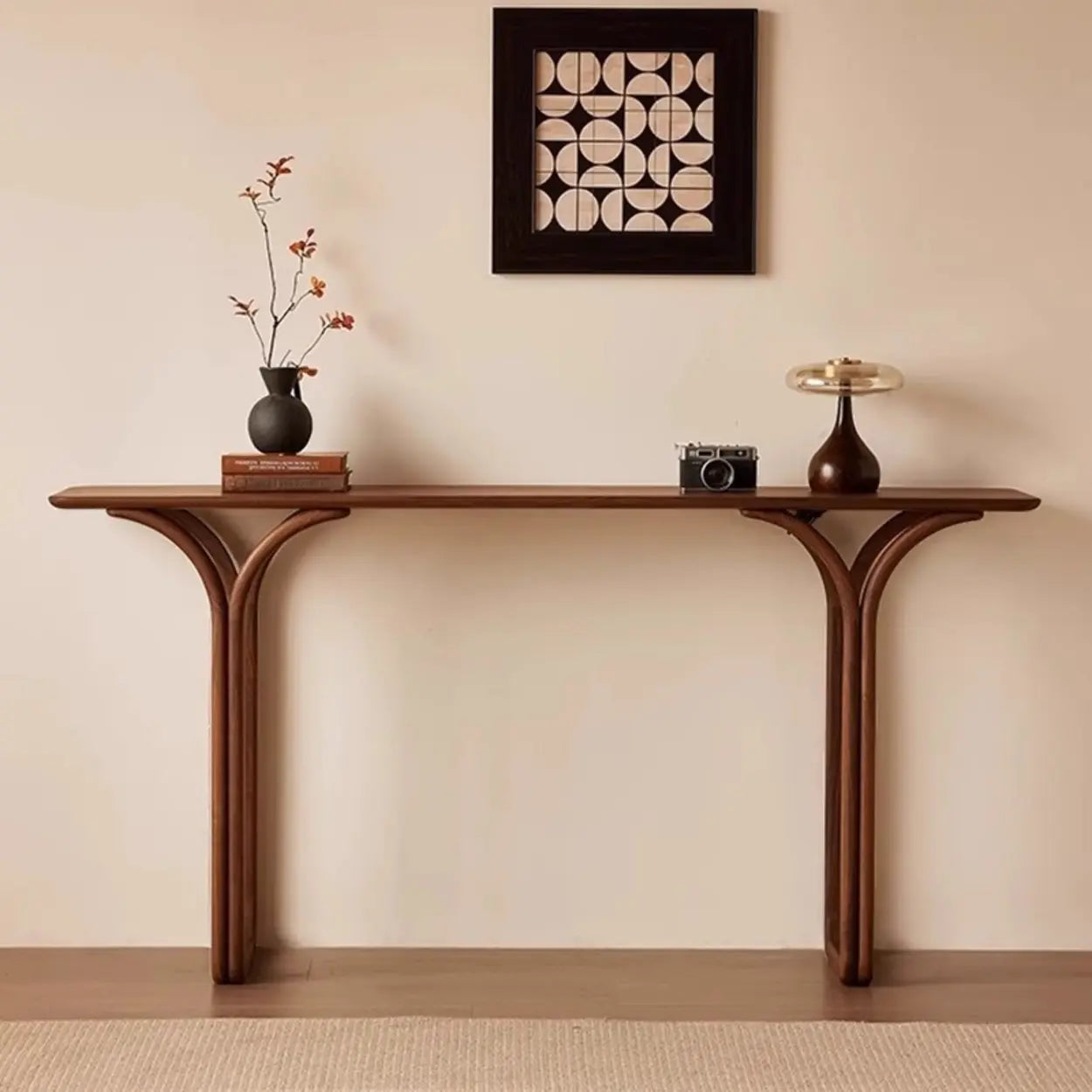 Lighom traditional rectangular wood end & side tables — 47" L x 14" W x 35" H