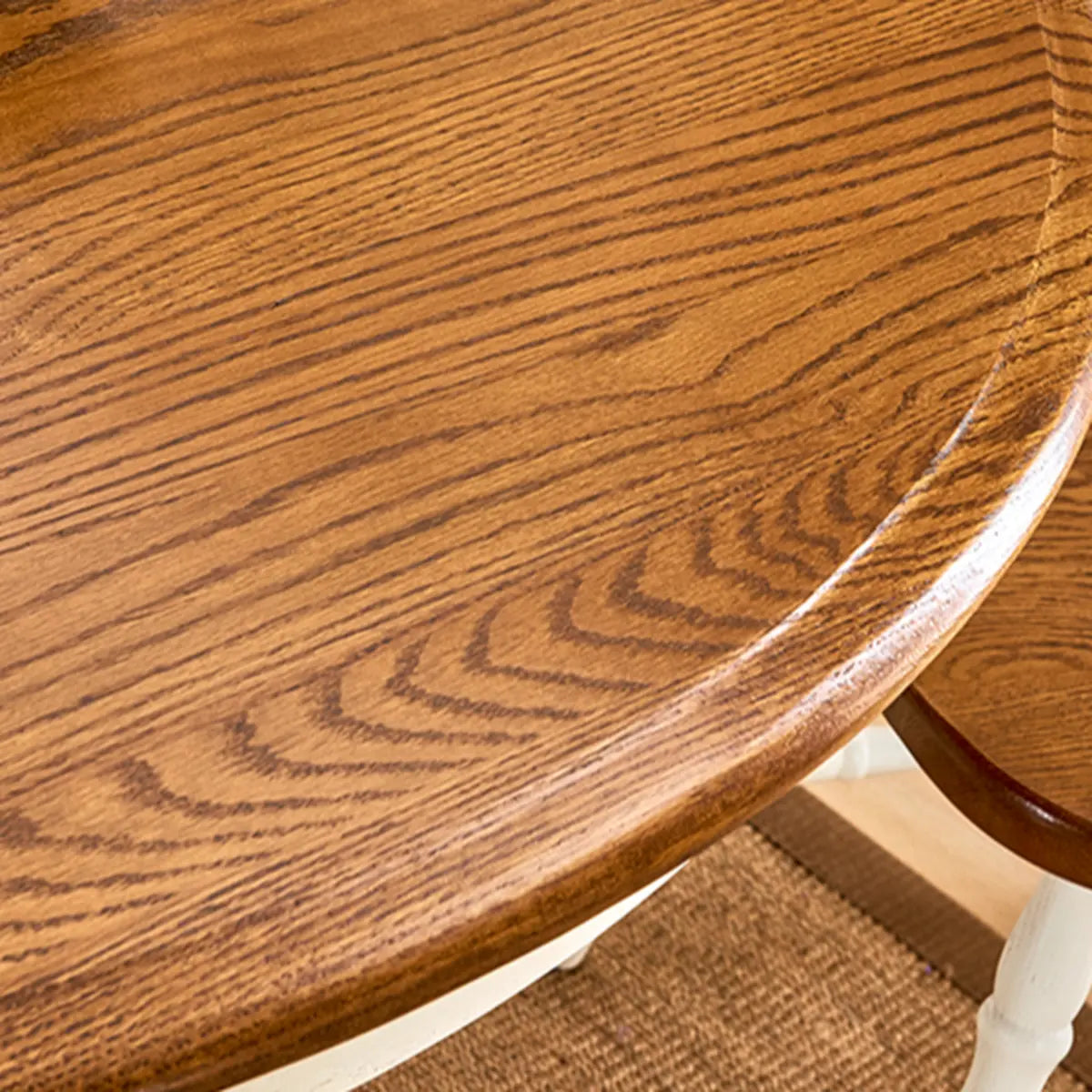 Traditional Round Brown Wood Extendable Dining Table — Without Chairs / White/ Walnut