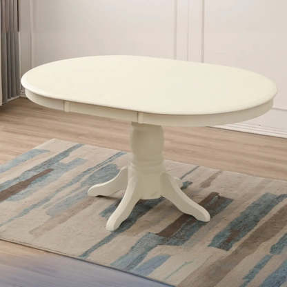 Traditional Round Brown Wood Extendable Dining Table — Without Chairs / Espresso