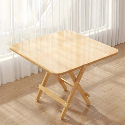 Traditional Folding Round Wood Dining Table — Round / Table Only
